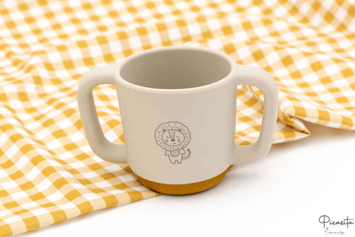 Vaso de silicona de doble asa