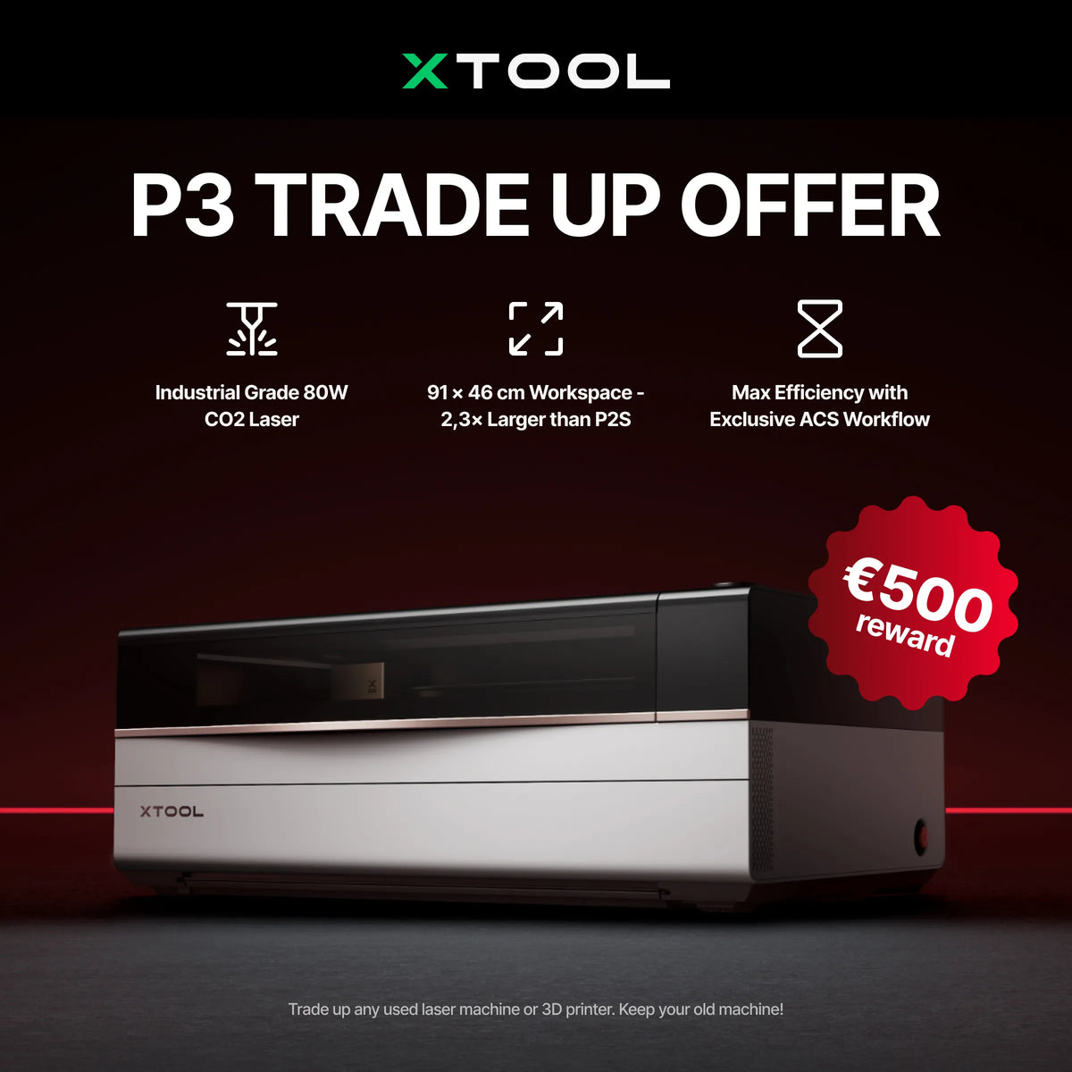 xTool P3 cortando una plancha de contrachapado