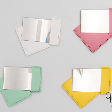 Espelho Retangular de Aço e Couro PU