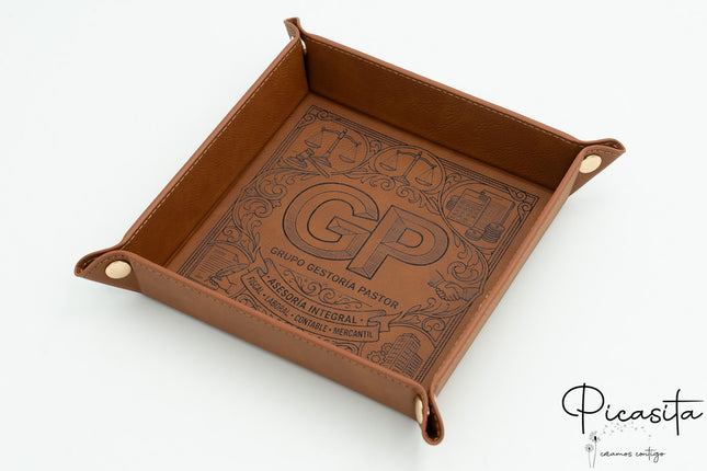 Tabuleiro para Guardar Pequenos Objetos em Couro