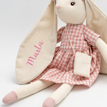 Boneca de Pano Coelhinha Rosa