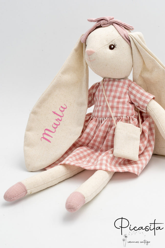Boneca de Pano Coelhinha Rosa