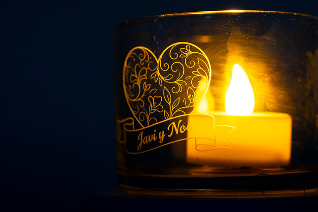 Porta-velas de Cristal Personalizado Médio