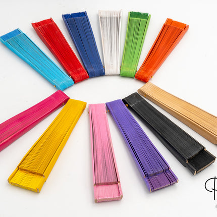 Leque de Madeira Colorido