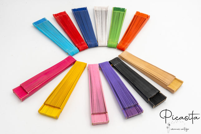 Abanico de Madera de Colores