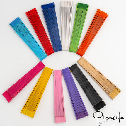 Leque de Madeira Colorido