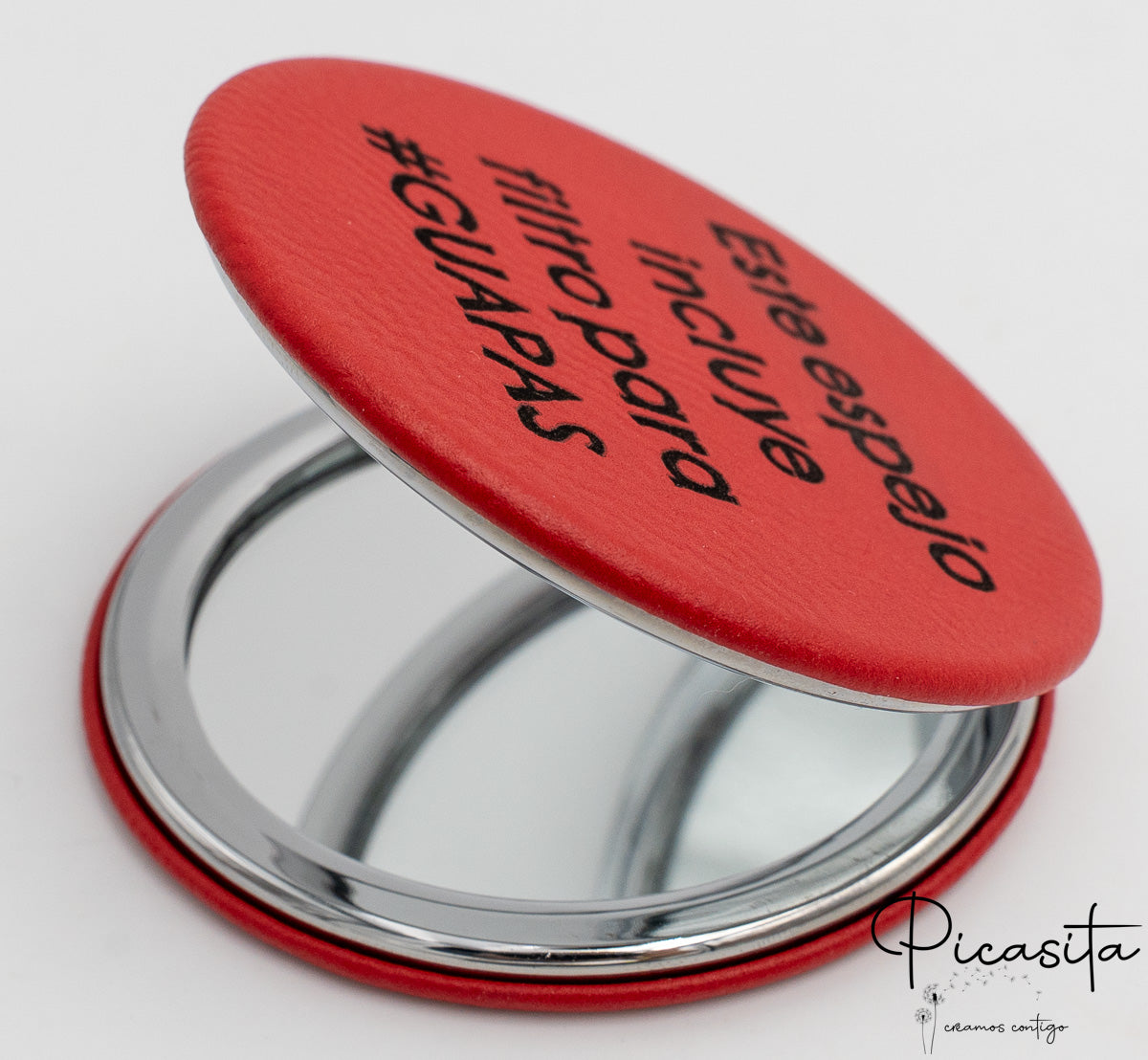 Espelhos Personalizados Aço e Couro PU