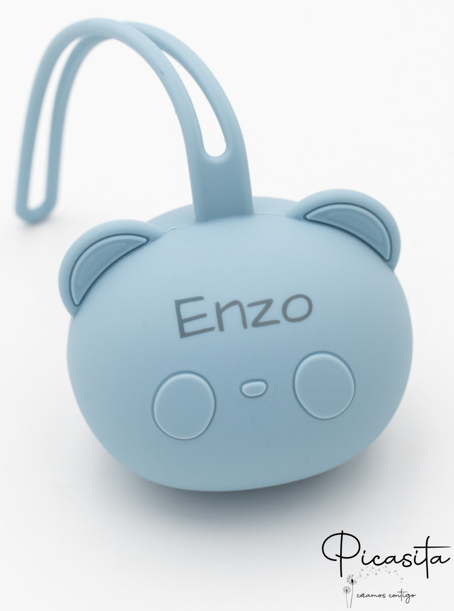 Porta-chupetas de Silicone Personalizado (Ursinho)