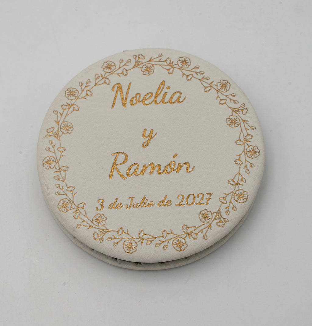 Espelhos Personalizados Aço e Couro PU