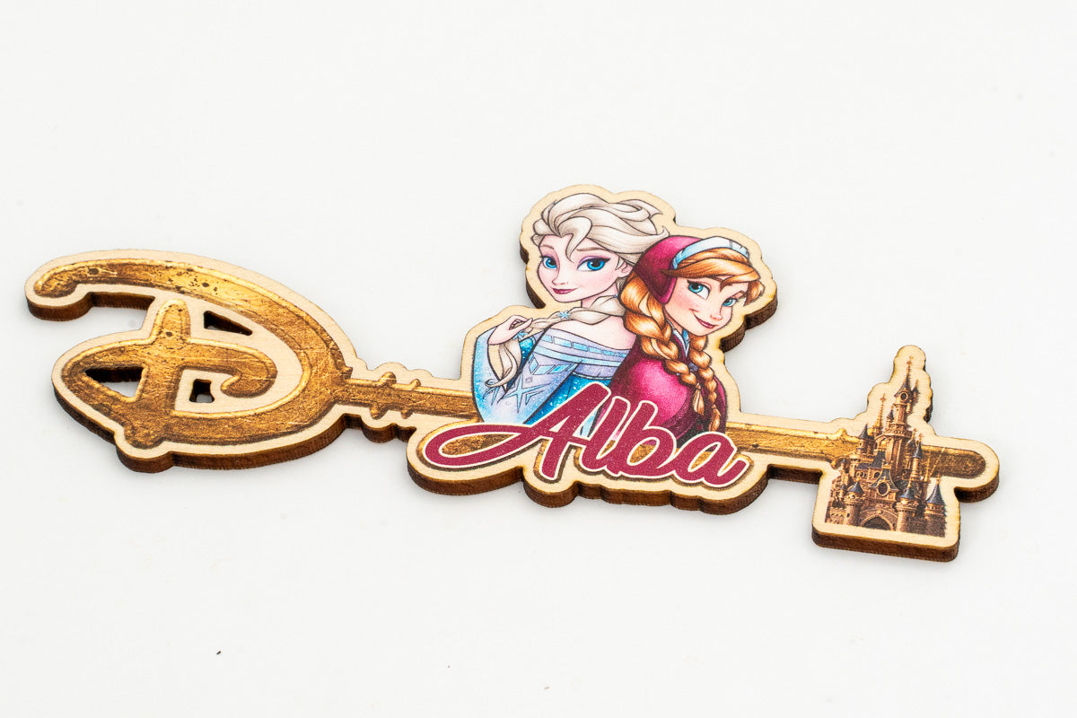 Chave Disney com nome personalizado e personagens de Frozen