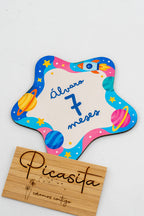 Placa dos meses para bebé em madeira personalizada