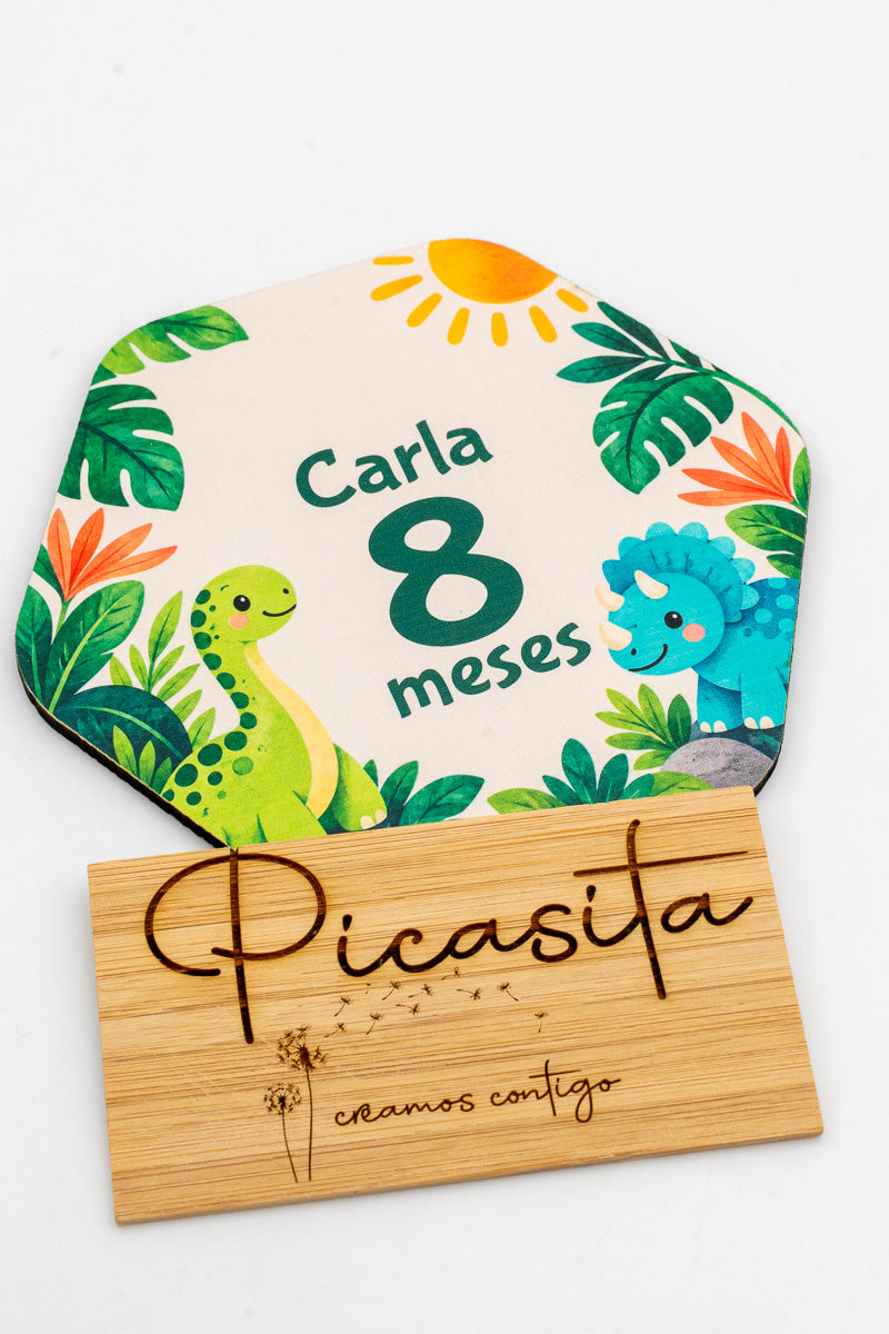 Placa dos meses para bebé em madeira personalizada