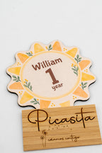 Placa dos meses para bebé em madeira personalizada