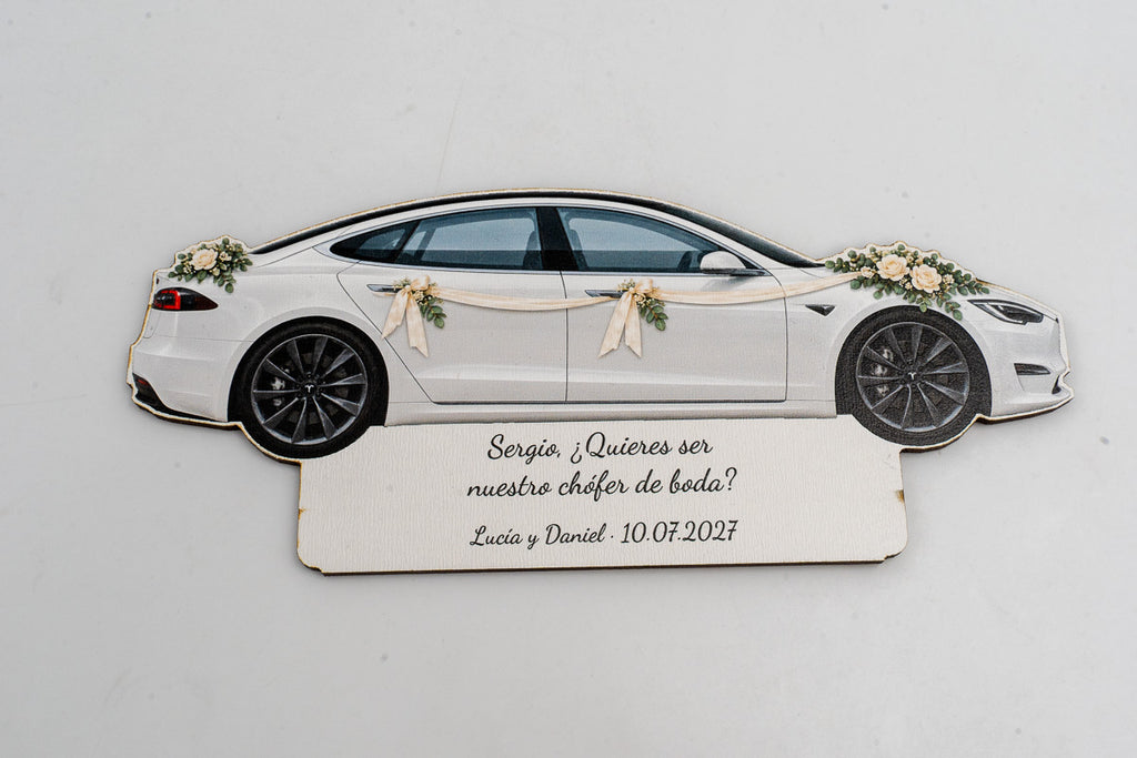 Queres ser o meu Chófer de Casamento? — Placa de Madeira Personalizada