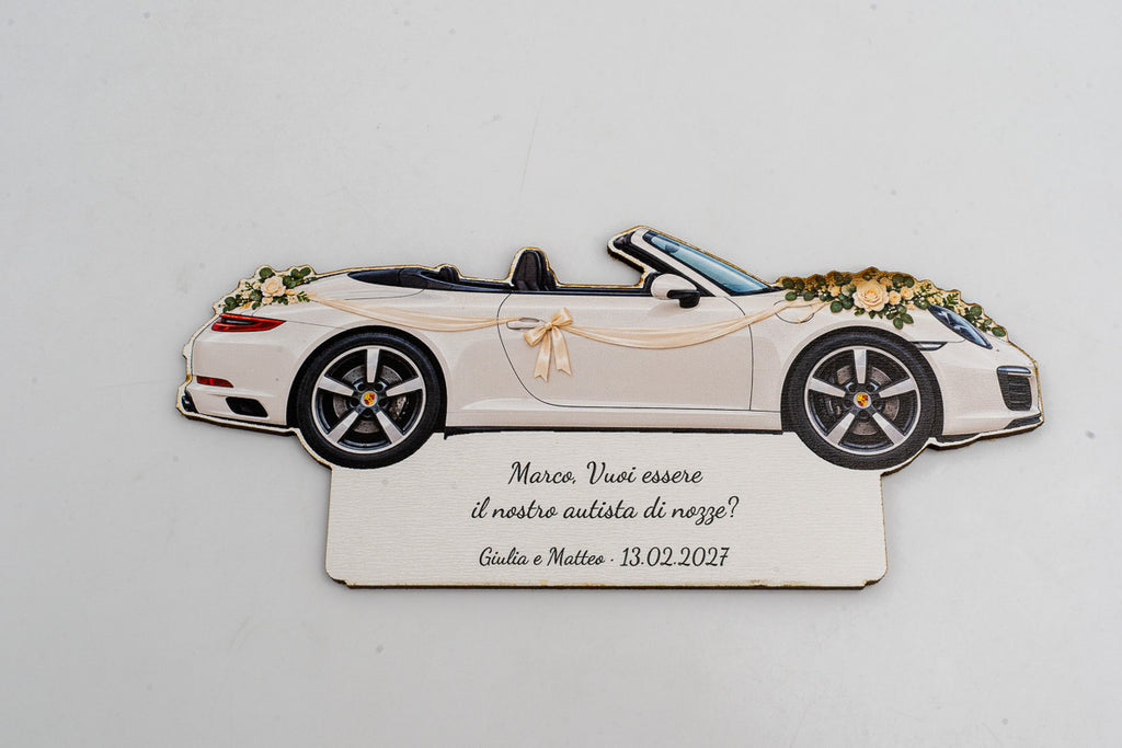 Queres ser o meu Chófer de Casamento? — Placa de Madeira Personalizada