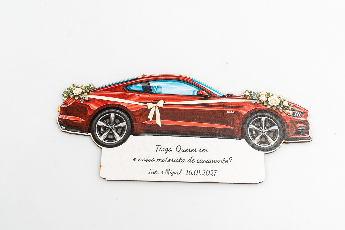 Queres ser o meu Chófer de Casamento? — Placa de Madeira Personalizada