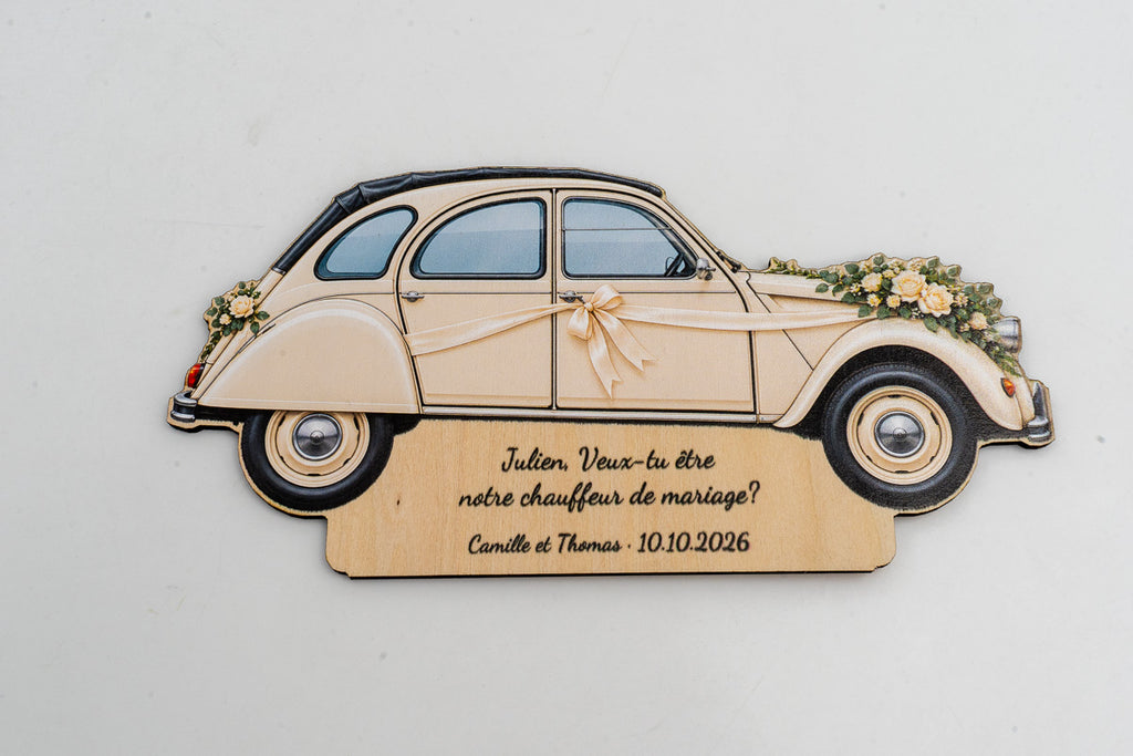 Queres ser o meu Chófer de Casamento? — Placa de Madeira Personalizada