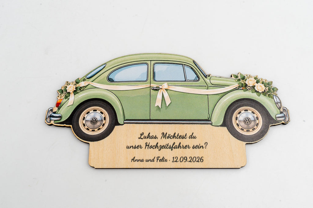 Queres ser o meu Chófer de Casamento? — Placa de Madeira Personalizada