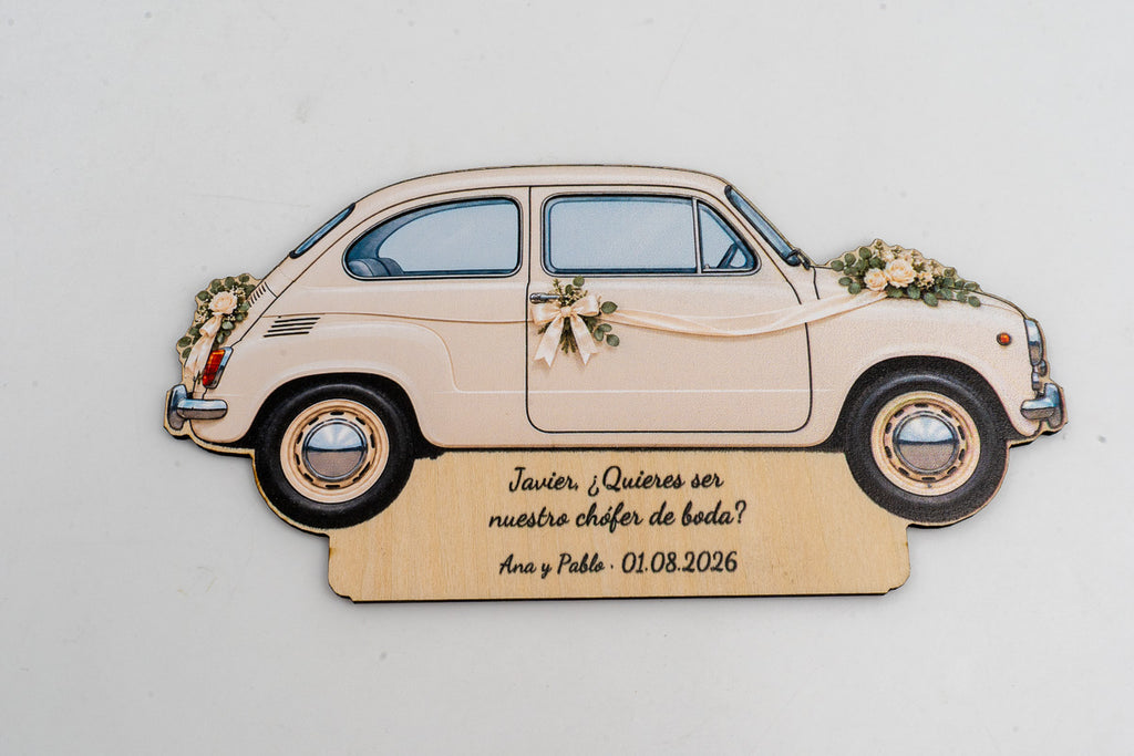 Queres ser o meu Chófer de Casamento? — Placa de Madeira Personalizada