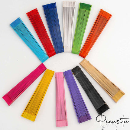 Abanico de Madera de Colores