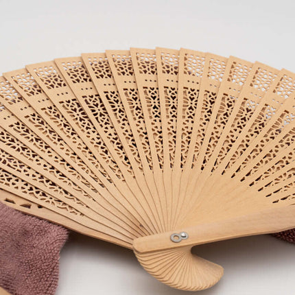 Abanico de Madera Personalizado Madera Calada (20cm)