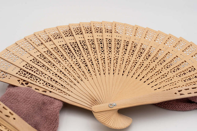 Abanico de Madera Personalizado Madera Calada (20cm)