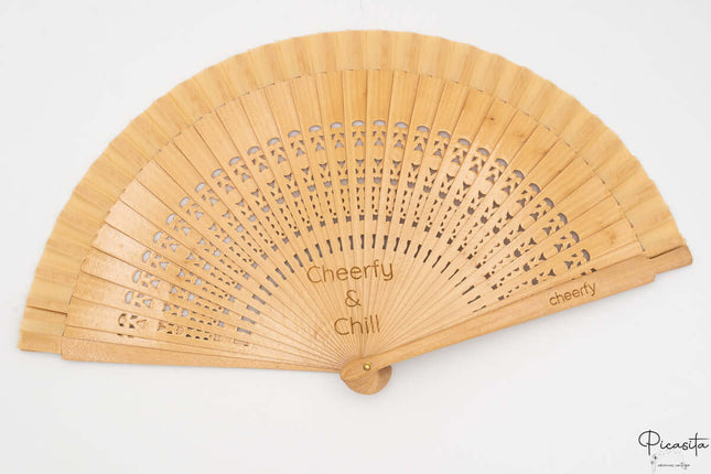 Abanicos de Madera y Tela 46cm Calado