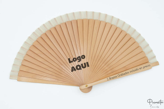 Abanicos de Madera y Tela 46cm Liso