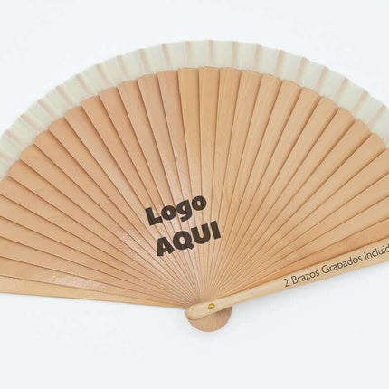 Abanicos de Madera y Tela 46cm Liso