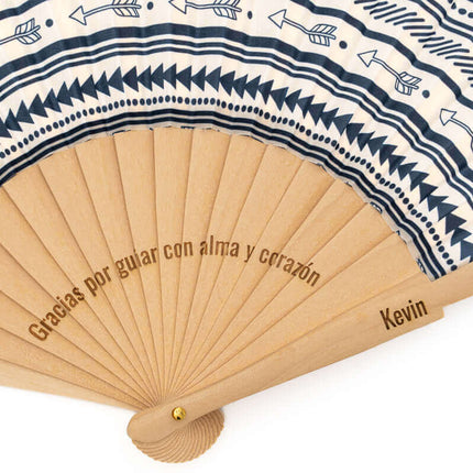Abanicos de Madera y Tela Estampados Personalizados