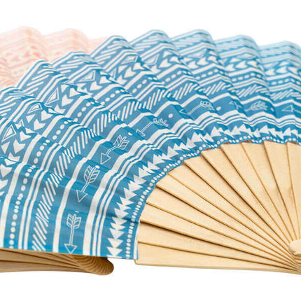 Abanicos de Madera y Tela Estampados Personalizados
