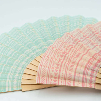 Abanicos de Madera y Tela Estampados Personalizados