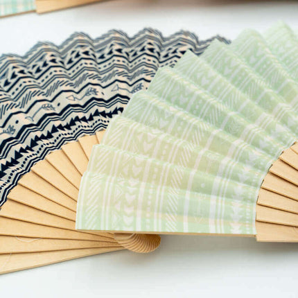 Abanicos de Madera y Tela Estampados Personalizados