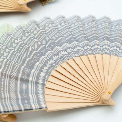 Abanicos de Madera y Tela Estampados Personalizados