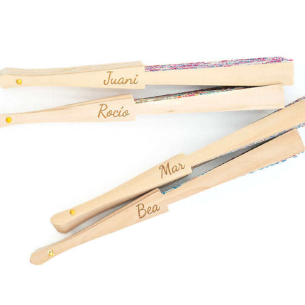 Abanicos de Madera y Tela Estampados Personalizados