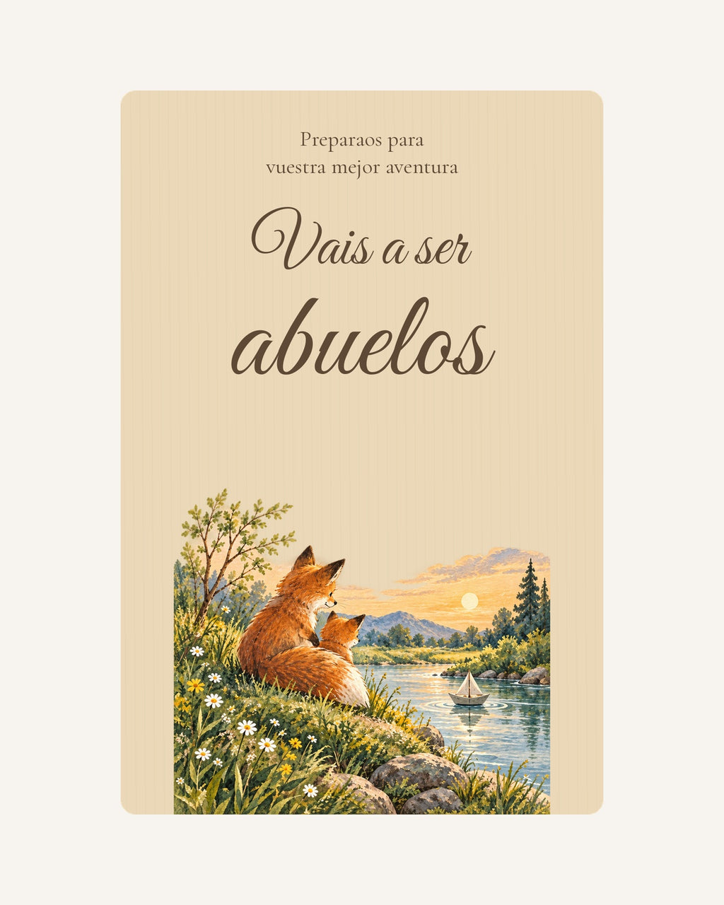 Pré-visualização da placa de madeira Aventura para anunciar a gravidez aos avós, sem ecografia.