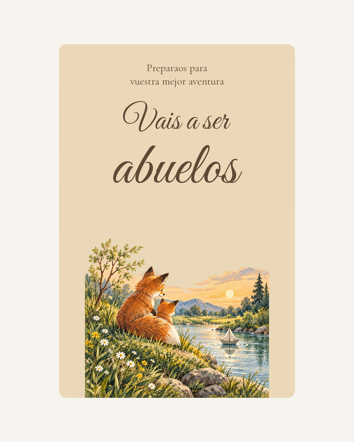 Pré-visualização da placa de madeira Aventura para anunciar a gravidez aos avós, sem ecografia.