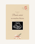 Pré-visualização da placa de madeira Carta do bebé para anunciar a gravidez aos avós, com ecografia ilustrativa.