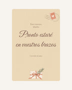 Pré-visualização da placa de madeira Carta do bebé para anunciar a gravidez aos avós, sem ecografia.