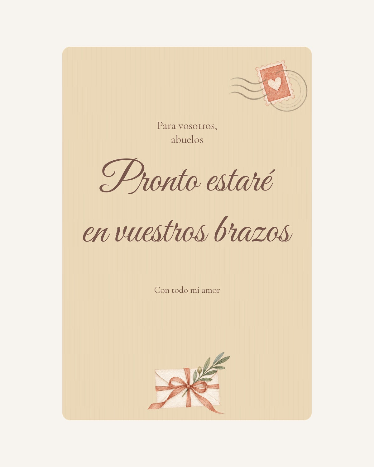 Pré-visualização da placa de madeira Carta do bebé para anunciar a gravidez aos avós, sem ecografia.