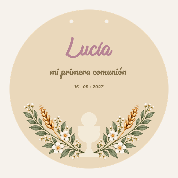 Pré-visualização da placa redonda de comunhão de 28 cm · Cálice