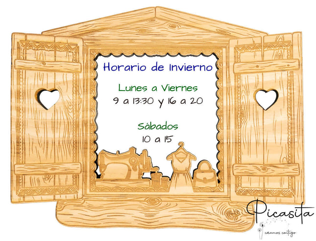 Cartel de Horario de Apertura Personalizado