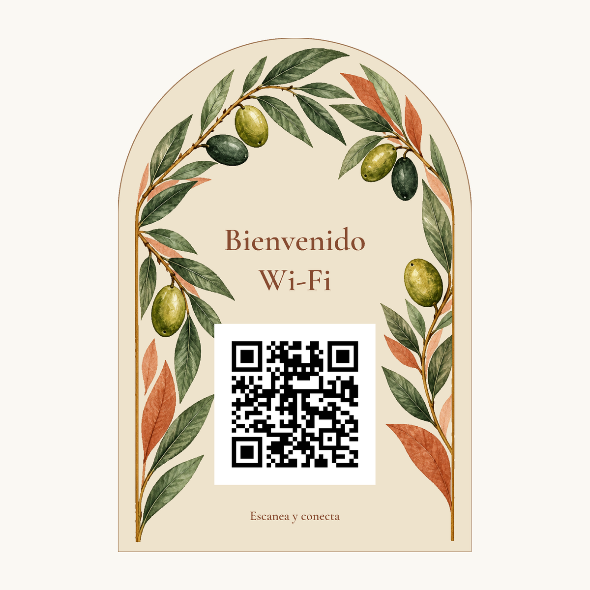 Simulação de Placa botânica com QR Wi-Fi · exemplo 1