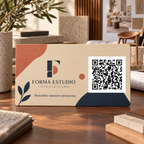 Simulação de Placa empresarial personalizada com QR · exemplo 1