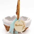 Cesto 20x15x8.5 com 1 alça e tecido branco