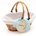 Cesto 20x15x8.5 com 2 pegas e tecido branco