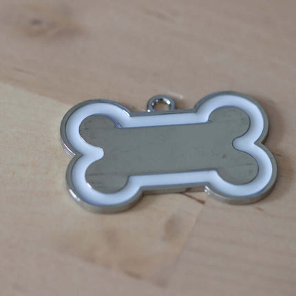 Chapa para Perro de Acero y Borde Color