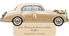 Simulação de placa de contraplacado de 3 mm para motorista de casamento a cores, Rolls-Royce Silver Cloud, personalizada para James.
