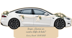 Simulação de placa de contraplacado de 3 mm para motorista de casamento a cores, Tesla Model S, personalizada para Sergio.