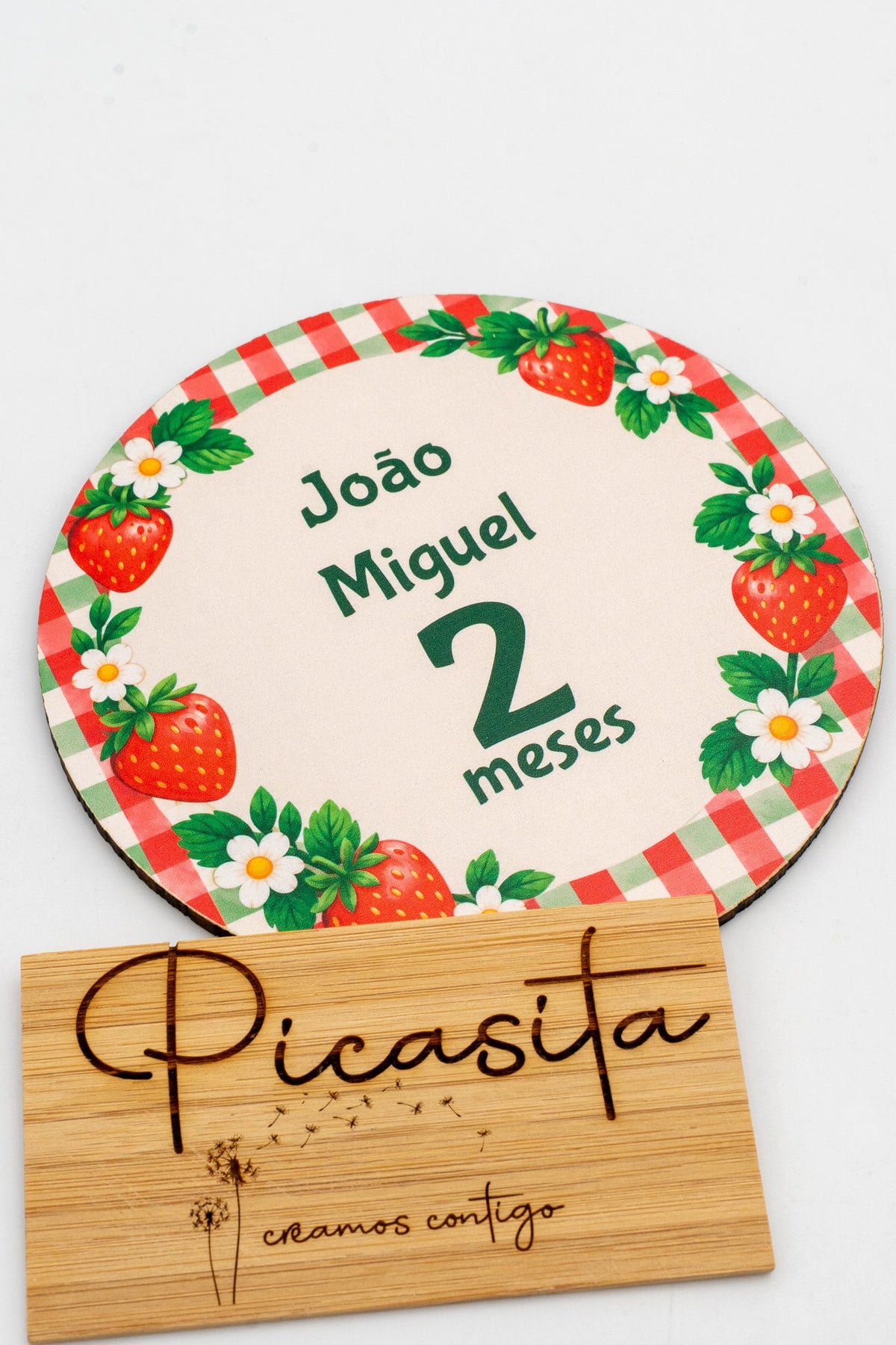 Placas dos meses do bebé em madeira personalizadas